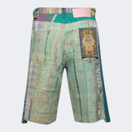 Better with age Isaac kantha hand quilted shorts